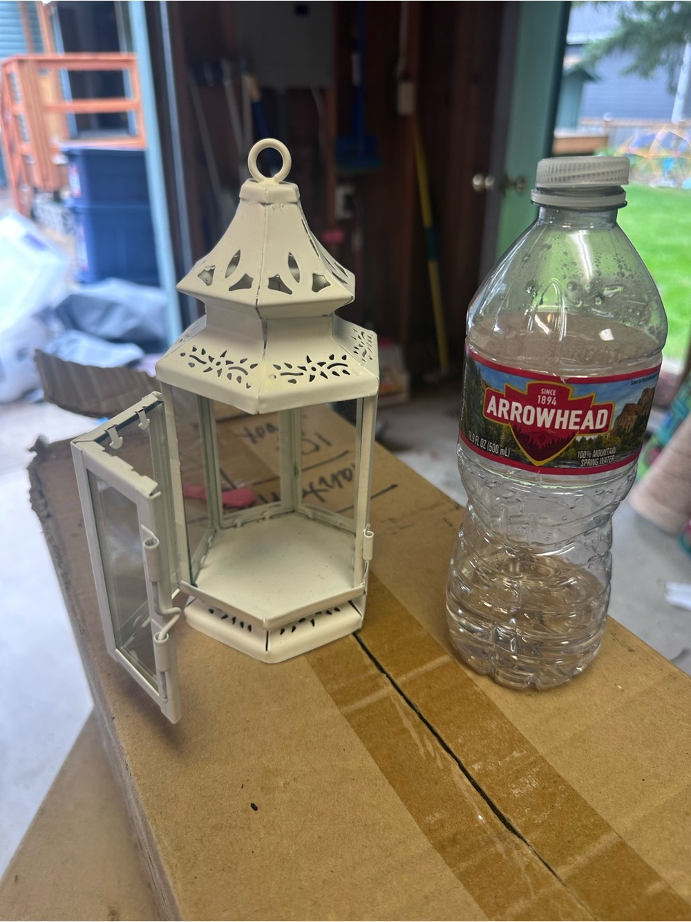 White Decorative Metal Lantern - Classic Home Accent